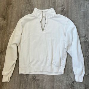 Brandy Melville Quarter zip (one size) white